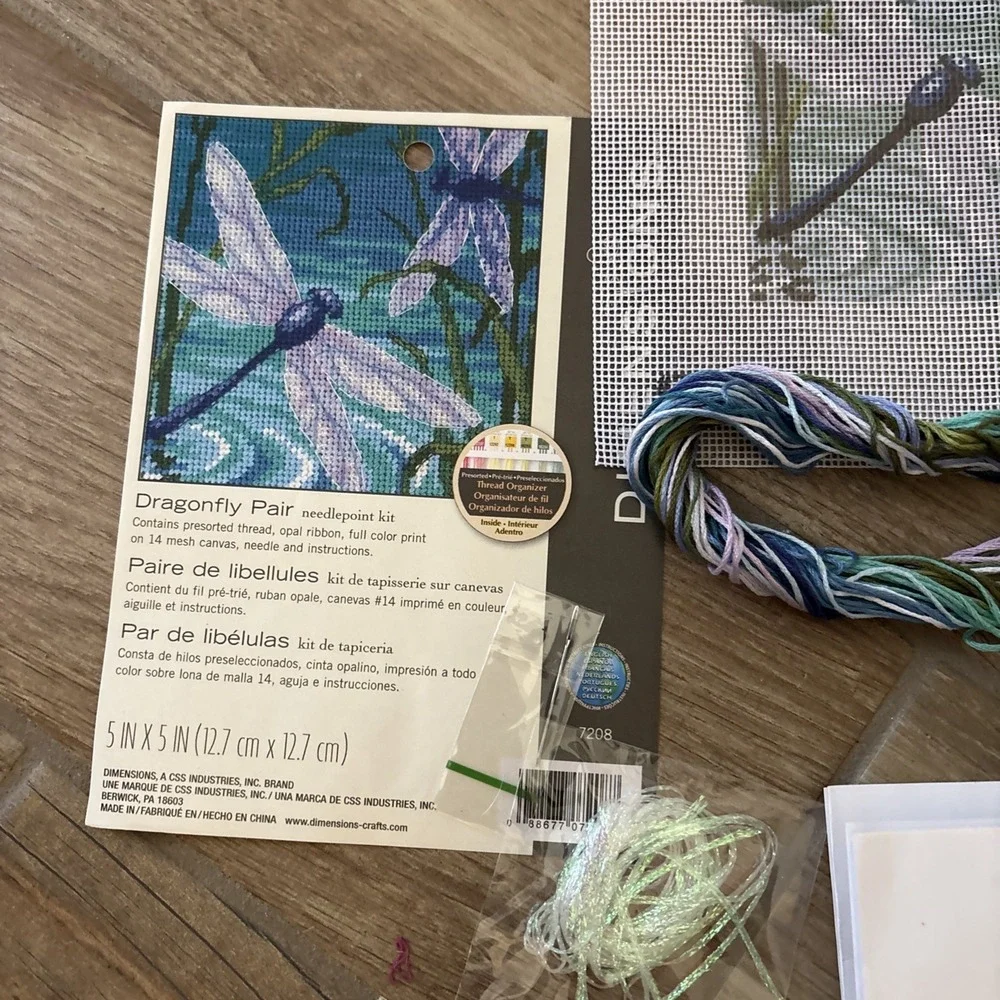 Dimensions Dragonfly Pair needlepoint kit 5